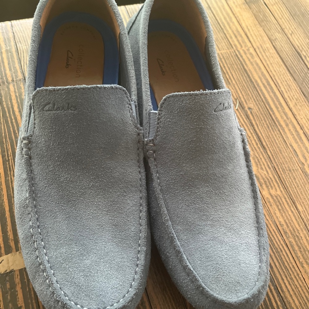 Blue Clark’s loafers. Worn once!